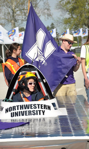 Northwestern solar car at the race